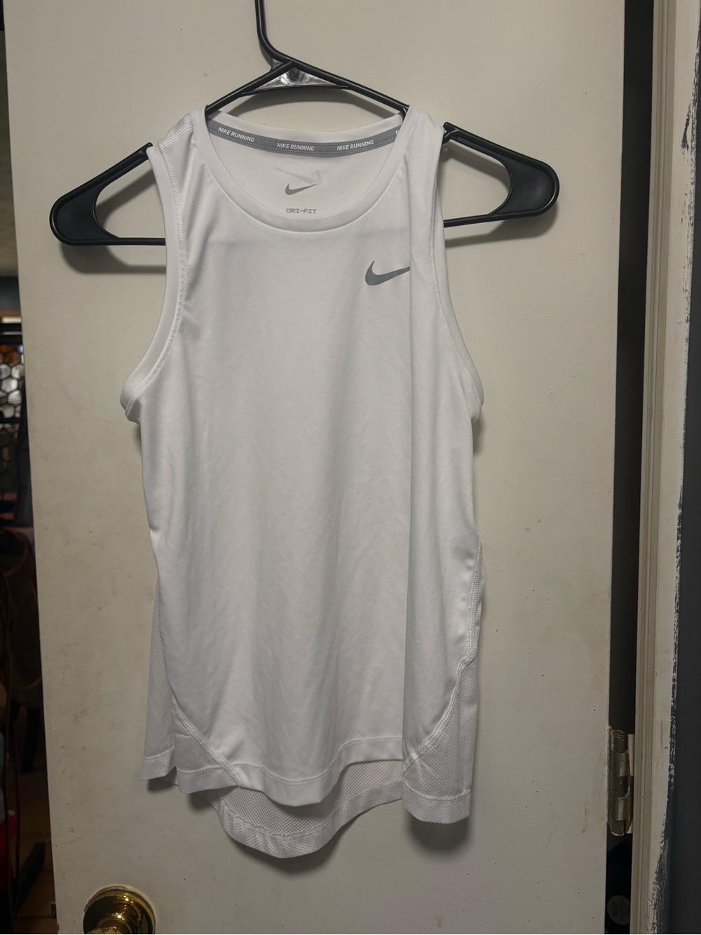 Nike White Dri-FIT Womens Athletic Tank with Reflective Swoosh